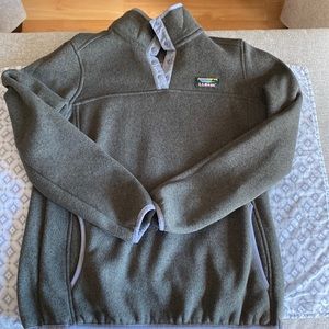 LLBean hunter green with gray trim better sweater